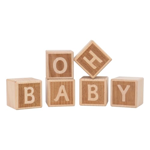 Oh Baby Schild Little Blocks aus Holz für Babyparty, Party, Tischdekoration, Tischdekoration von Dezhier