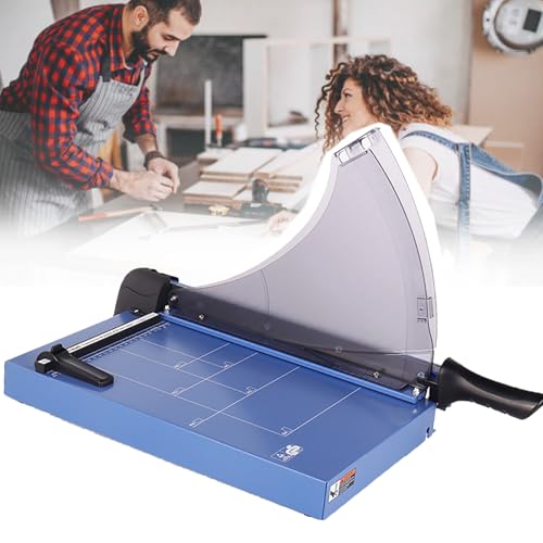 Dfdieratve 14,75" Guillotine-Papierschneider mit Sicherheitsschutz und Klingenverriegelung, Präziser Papierschneider, Rutschfester Papierschneider, mit 40 Blatt Kapazität für Karton, Pappe von Dfdieratve