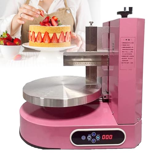 Dfdieratve 200 W elektrische Kuchenglasurmaschine, Kuchendekorationsmaschine, Kuchencreme-Verteilmaschine, 4-12 Zoll, Halbautomatische Sahne-Butter-Beschichtungsmaschine,Pink von Dfdieratve