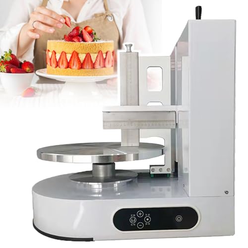 Dfdieratve 200 W elektrische Kuchenglasurmaschine, Kuchendekorationsmaschine, Kuchencreme-Verteilmaschine, 4-12 Zoll, Halbautomatische Sahne-Butter-Beschichtungsmaschine,White von Dfdieratve