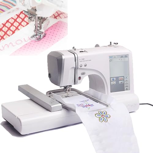 Dfdieratve Elektrische Stickmaschine, Computergesteuerte Digitale NäHmaschine, Maschine mit 158 ​​Integrierten Designs und Quiltfunktion, 9,2-Zoll-Stickbereich und LCD-Touchscreen für AnfäNger von Dfdieratve