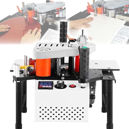 Dfdieratve Kantenanleimmaschine für die Holzbearbeitung, Tragbare Kantenanleimmaschine, Gebogene, Gerade Kantenanleimmaschine mit Geschwindigkeitsregelung 5-10 m/min, für die Kantenanleimung von Dfdieratve