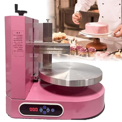 Dfdieratve Maschine zum Beschichten Von Kuchen, GläTten Von Kuchenbeschichtungen, Schabemaschine für 4-12-Zoll-Kuchenbuttercreme-Verteilmaschine,Pink von Dfdieratve