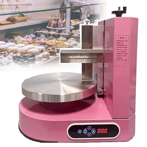 Dfdieratve Maschine zum Dekorieren und Überziehen von Kuchen, Cremeverteilung, Automatischer Drehteller zum Verteilen von Zuckerguss mit Abgestuftem Schaber für 4-16-Zoll-Kuchen,Pink von Dfdieratve