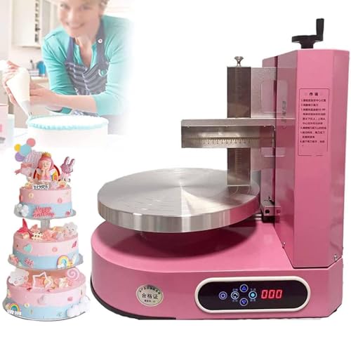 Einstellbare Rotierende Elektrische Kuchen-Dekorationsmaschine, 4-12-Zoll-Kuchencreme-Glattbeschichtungs-Dekorationsmaschine,Pink von Dfdieratve