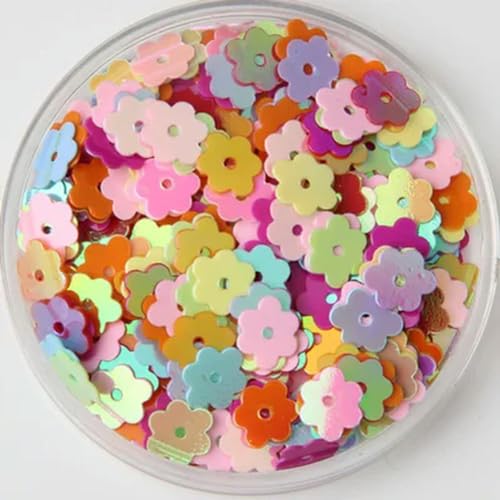 450 teile/los Form Glitter Blume Pailletten DIY Nähen Mehrfarbige Pailletten Für Handwerk Pailletten Blumen Bekleidung-6mm von Dfdr