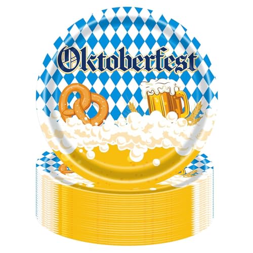 Dfstvup Oktoberfest-Geschirr,Oktoberfest-Zubehör,24-teiliges Oktoberfest-Geschirr-Set - Authentisches bayerisches Oktoberfest-Sammelzubehör für das Oktoberfest-Thema und das deutsche Bierfest von Dfstvup