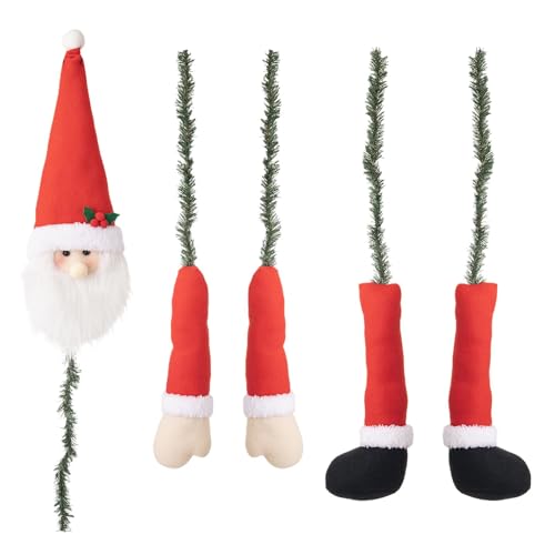 1 x große Weihnachtsbaumspitze, Weihnachtsbaumschmuck, Weihnachtsbaumschmuck, Winterurlaub-Wunderland-Partys, Zubehör, Weihnachtsmann/Schneemann/Elfen, Puppenköpfe/Hände/Füße, Set für Heimdekoration von Dgayaeic