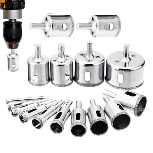 Dgayaeic Bohrer Für Löcher - 16-teilige Fliesenbohrer für Keramik - Hartmetall Lochbohrer für Keramik Marmor Granit Stein Dgayaeic Bohrer Für Löcher - 16-teilige Fliesenbohrer für Keramik - Hartmetall Lochbohrer für Keramik Marmor Granit Stein von Dgayaeic