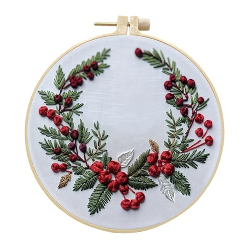 Dgayaeic Embroidery Christmas Kits | Hand Embroidery Stamped Kits | Kits | Christmas Embroidery Kits Beginner Friendly Embroidery Kit Convenient To Use Seasonal Charm For Holiday Season Christmas von Dgayaeic