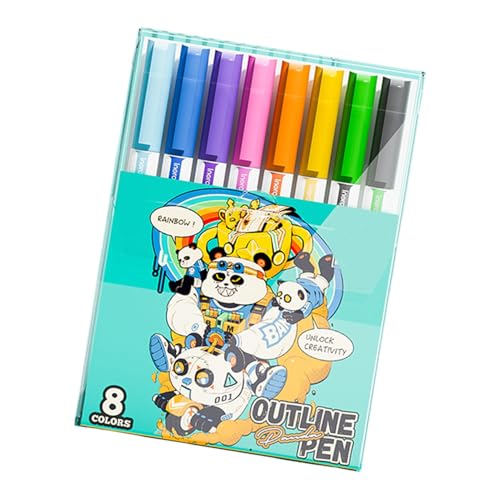 Dgayaeic Graffiti-Stifte, Outline-Stifte - Schimmermarker-Set,Künstlerbedarf, Farbstift-Set zum Zeichnen, Kritzeln, Kartenmachen, Basteln von Weihnachtskarten von Dgayaeic