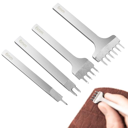 Dgayaeic Leder Zinkenlochstanzer, 4X Zinken Leder Gravur Lochstanzen, Stahl Lochzange Für Lederarbeiten Profis Hobbyisten Anfänger Dgayaeic Leder Zinkenlochstanzer, 4X Zinken Leder Gravur Lochstanzen, Stahl Lochzange Für Lederarbeiten Profis Hobbyisten Anfänger von Dgayaeic
