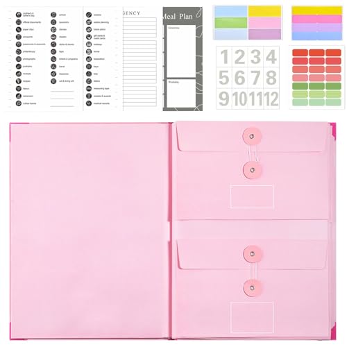 File Organizer Binder, Document Storage Organiser, Portable Document Folder, Stylist Paper Organiser, Cute Binder Folder Expandable Folder Pockets Ample Room Easy To Carry For School, Office, Students von Dgayaeic