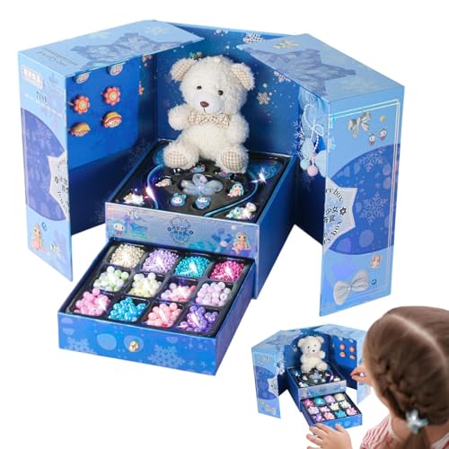 Girls Jewelry Treasure Box+ Bear Dolls, Kids Jewelry Making Set, Bracelet Crafting Kit, Bead Bracelet Making Kit, 2000pcs Jewelry Making Kit Encourages Creativity & Skill Development For Girls, Teens von Dgayaeic