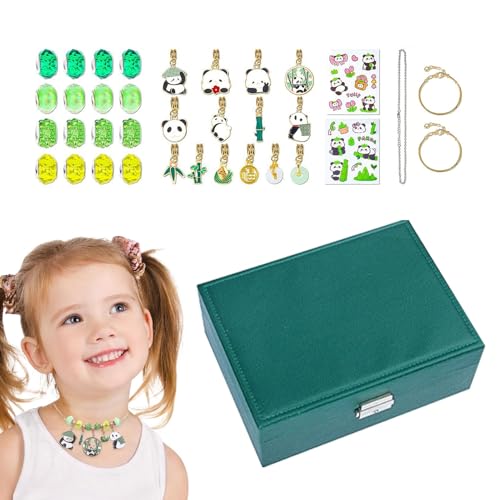 Dgkdek Perlenschmuckherstellungs-Set – Panda-Perlen-Sets für die Herstellung von Armbändern – kleines Perlen-Set für Halsketten, Armbänder, Kunst- und Bastelset für Mädchen, Halsketten-Armband-Zubehör von Dgkdek