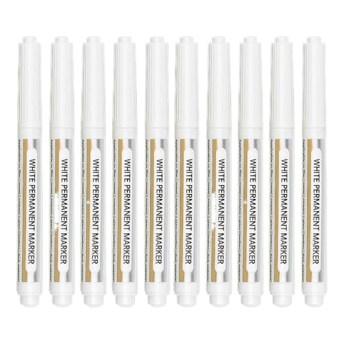 Dgkdek Weißer Marker Stift, feiner Tippmarker, schneller Trockenkunststift, glatt und schnell trocken zu verwenden, so dass saubere, knusprige Ergebnisse 12,5 cm für Stoff, Metall ermöglichen von Dgkdek