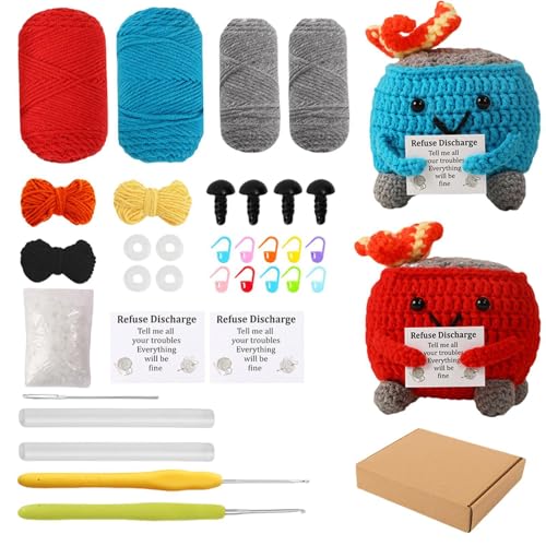 Gehäkelte Müllcontainer-Feuerpuppe, Lustiger Gestrickter Müllcontainer, Handgefertigte Positiv Gestrickte Puppe, Schafft Ein Entspannendes Gefühl Und Ist Gleichzeitig Einfach Zu Montieren, Stützspielz von Dgkdek