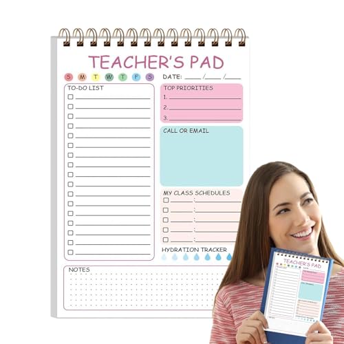 Lehrer -Notizblock, täglicher Planer, Cute Memo Writing Organizer, einfach zu bedienen und transportieren, kann es lange 21 cm für das Klassenzimmer verwenden von Dgkdek