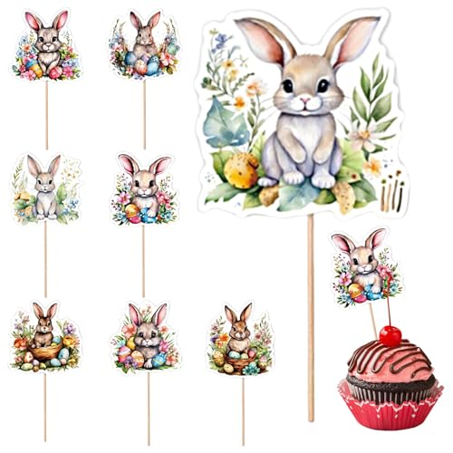 Osterhasen Cupcake, Topper Glitter, Food Rabbit Picks, einfach zu bedienen und Sicherheit, keine komplizierte Montage 5 cm für die Party von Dgkdek