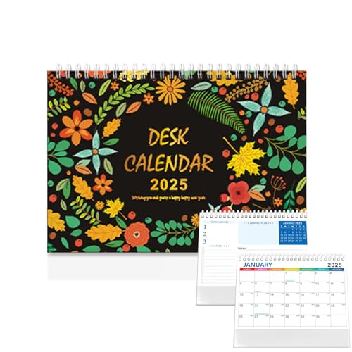 Tischkalender, Blumenkalender, Notizblock, kompakter Monatskalender, leicht auf die nächste Seite umblättern, kann lange verwendet werden, ohne zu verblassen oder zu beschädigen, 22,9 cm, für Büro, von Dgkdek