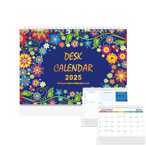 Tischkalender, Blumenkalender, Notizblock, kompakter Monatskalender, leicht auf die nächste Seite umblättern, kann lange verwendet werden, ohne zu verblassen oder zu beschädigen, 22,9 cm, für Büro, von Dgkdek