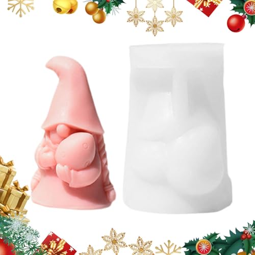 Weihnachtszwergform, Wichtelkerzenform | Zwergen-Ornamentformen - Gnome-Epoxidharz-Gussformen, Silikonharzform, antihaftbeschichtet für -Basteldekoration von Dgkdek