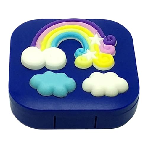 Zahnfee-Box, Kreativer Zahnfee-Behälter, Zahnfee-Geschenkbox, Regenbogen-Wolken-Design, lustiger Look, 6,8 x 6,8 x 2,1 cm, für Mädchen, von Dgkdek