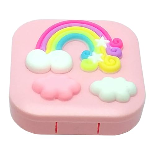 Zahnfee-Box, Kreativer Zahnfee-Behälter, Zahnfee-Geschenkbox, Regenbogen-Wolken-Design, lustiger Look, 6,8 x 6,8 x 2,1 cm, für Mädchen, von Dgkdek