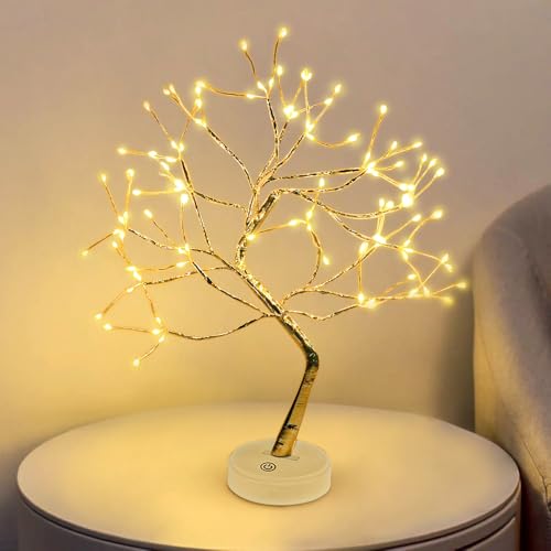 Dhqkqg LED Baum Lichter, Lichterbaum Bonsai Baum Lichter, Flexible Zweige Baumlicht, 108 LED Baum Lampe Dekobaum Belichtet Baumbeleuchtung Innen Deko, USB/Batteriebetrieben (Warmweiß) von Dhqkqg