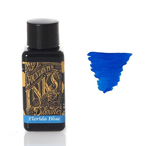 Diamine 30 ml, Tinte für Füllfederhalter, Florida-Blau, Flasche von Diamine
