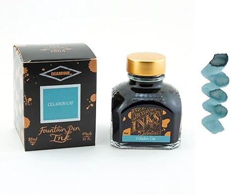 Diamine - 80 ml Füllfederhalter-Tinte - Celadon Cat von Diamine