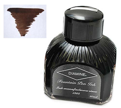 Diamine Füllfederhalter-Tinte, 80 ml, Türkis Macassar (Brown) von Diamine