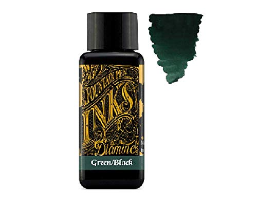 Diamine Ink,Green Black,Grün Schwarz,Tinte für Füllfederhalter,30 ml von Diamine