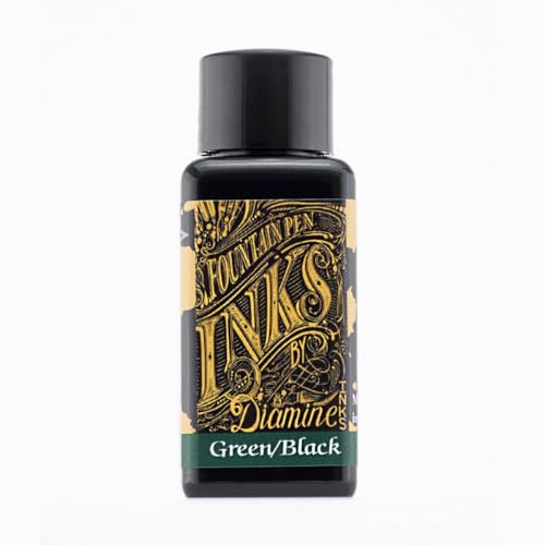 Diamine Ink,Green Black,Grün Schwarz,Tinte für Füllfederhalter,30 ml von Diamine