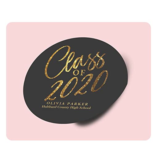 aufkleber selbst gestalten Klasse von 2020 Gold Schwarz Graduation Party Favor Klassischer runder Aufkleber Personalisierte Gesichtsaufkleber, Fotoaufkleber, buchstaben aufkleber von Diamond drawing