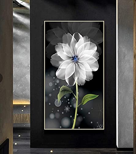 5D Diamant Malerei , DIY Diamond Painting Set DIY Diamant Malerei Vollbohrer Stickerei Malerei Crystal Strass Stickerei Arts Craft mit Malerei zubehör für Home Wand-Decor weiße Blumen 30x60cm von Diamond painting China