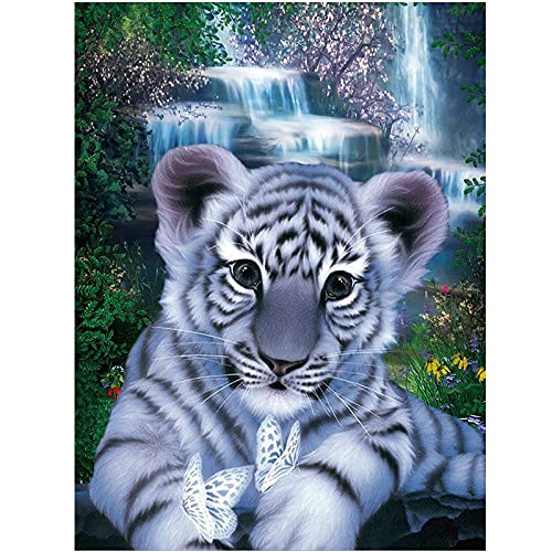 DIY 5D Diamant Malerei kits Malen nach Zahlen Tiger groß Diamond Painting Bilder Vollbohrer Stickerei Kreuzstich Kristall Strass Gemälde für Home Wanddekoration Mosaik Geschenk 40x100cm von Diamond painting YOUDONG