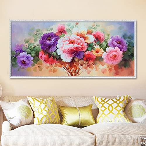 Diamant Painting Nummer Kit große Größe Farbenfrohe Blumen DIY 5D Diamant Malerei Kit Erwachsene/kinder Vollbohrer Crystal Strass Stickerei Bilder Kreuzstich Handwerk Wall Decor Gemälde 50x100cm von Diamond painting YUSONG