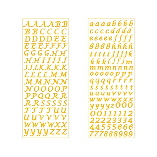 Diarypiece 1 Set Gold Alphanumeric Aufkleber, Buchstaben, Harz, Füllstoffe, Epoxidharz, Schmuckherstellungsmaterial von Diarypiece