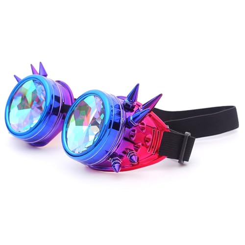 Diarypiece Steampunk Gothic Goggles Vintage Eyewear Rainbow For ComicCon Photo Props Unisex Goggles Cosplay Supplies For Halloween Gothic Headwear von Diarypiece