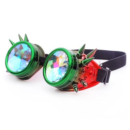 Diarypiece Steampunk Gothic Goggles Vintage Eyewear Rainbow For ComicCon Photo Props Unisex Goggles Cosplay Supplies For Halloween Gothic Headwear von Diarypiece