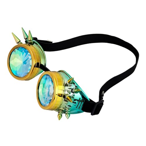 Diarypiece Steampunk Gothic Goggles Vintage Eyewear Rainbow For ComicCon Photo Props Unisex Goggles Cosplay Supplies For Halloween Gothic Headwear von Diarypiece