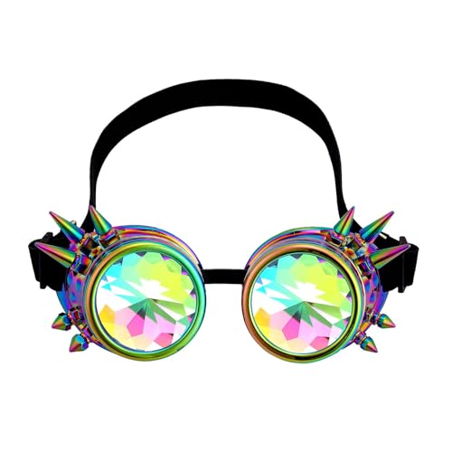 Diarypiece Steampunk Gothic Goggles Vintage Eyewear Rainbow For ComicCon Photo Props Unisex Goggles Cosplay Supplies For Halloween Gothic Headwear von Diarypiece