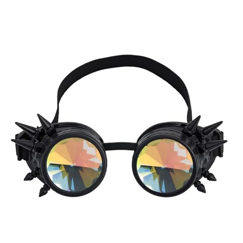 Diarypiece Steampunk Gothic Goggles Vintage Eyewear Rainbow For ComicCon Photo Props Unisex Goggles Cosplay Supplies For Halloween Gothic Headwear von Diarypiece