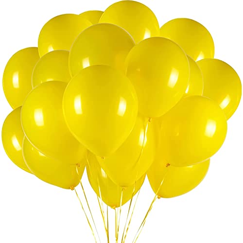 Luftballons Gelb - 100 Stück 30 cm / 12 zoll Premium Latex Ballons für Helium, Gelb Luftballon Deko für Geburtstag Hochzeit Valentinstag Graduierung Kommunion Thema Party von Diaxilu