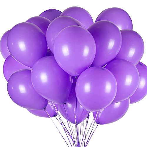 Luftballons Lila - 100 Stück 30 cm / 12 zoll Helium Ballons - Lila Latex Luftballon für Geburtstag, Hochzeit, Babyparty, Halloween Oder Weihnachten party Deko von Diaxilu