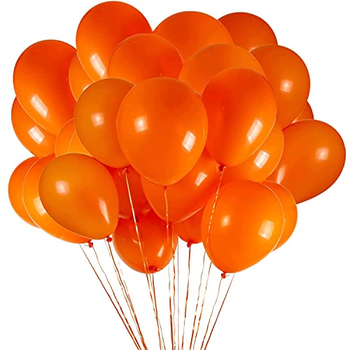 Luftballons Orange - 100 Stück 30 cm / 12 zoll Premium Latex Ballons für Helium, Orange Luftballon für Geburtstag, Hochzeit, Babyparty, Halloween Oder Weihnachten party Deko von Diaxilu