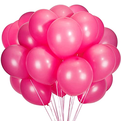 Luftballons Pink - 100 Stück 30 cm / 12 zoll Helium Ballons - Pinke Latex Luftballon für Geburtstag, Hochzeit, Babyparty, Halloween Oder Weihnachten party Deko von Diaxilu