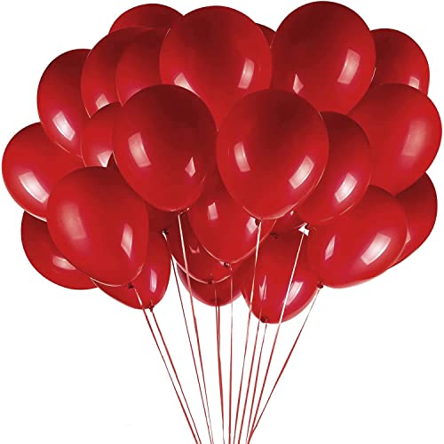 Luftballons Rot - 100 Stück 30 cm / 12 zoll Premium Latex Ballons für Helium, Rot Luftballon für Geburtstag, Hochzeit, Babyparty, Halloween Oder Weihnachten party Deko von Diaxilu