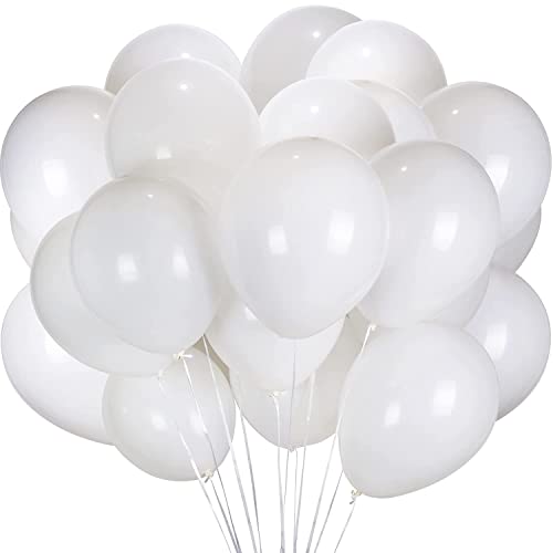 Luftballons Weiß - 100 Stück 30 cm / 12 zoll Premium Latex Ballons für Helium, Weiss Luftballon für Geburtstag, Hochzeit, Babyparty, Halloween Oder Weihnachten party Deko von Diaxilu